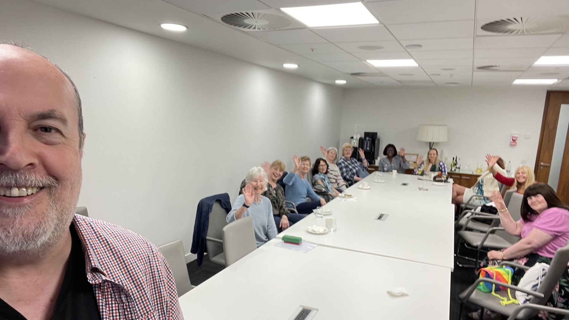 Robert teaching mindfulness at Pink Buddies