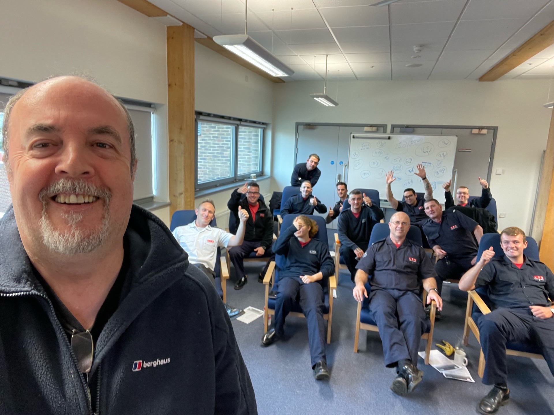 Robert Mitchell delivering resilience training to London Fire Service firefighters