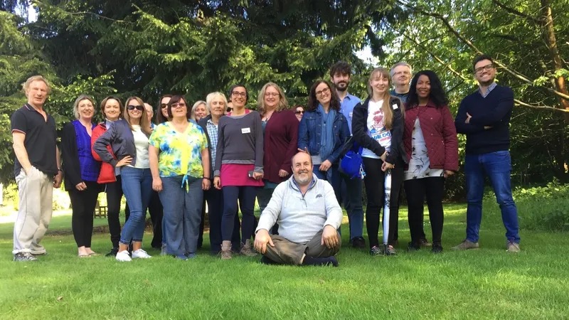 Robert with retreatants at Seeker's Trust