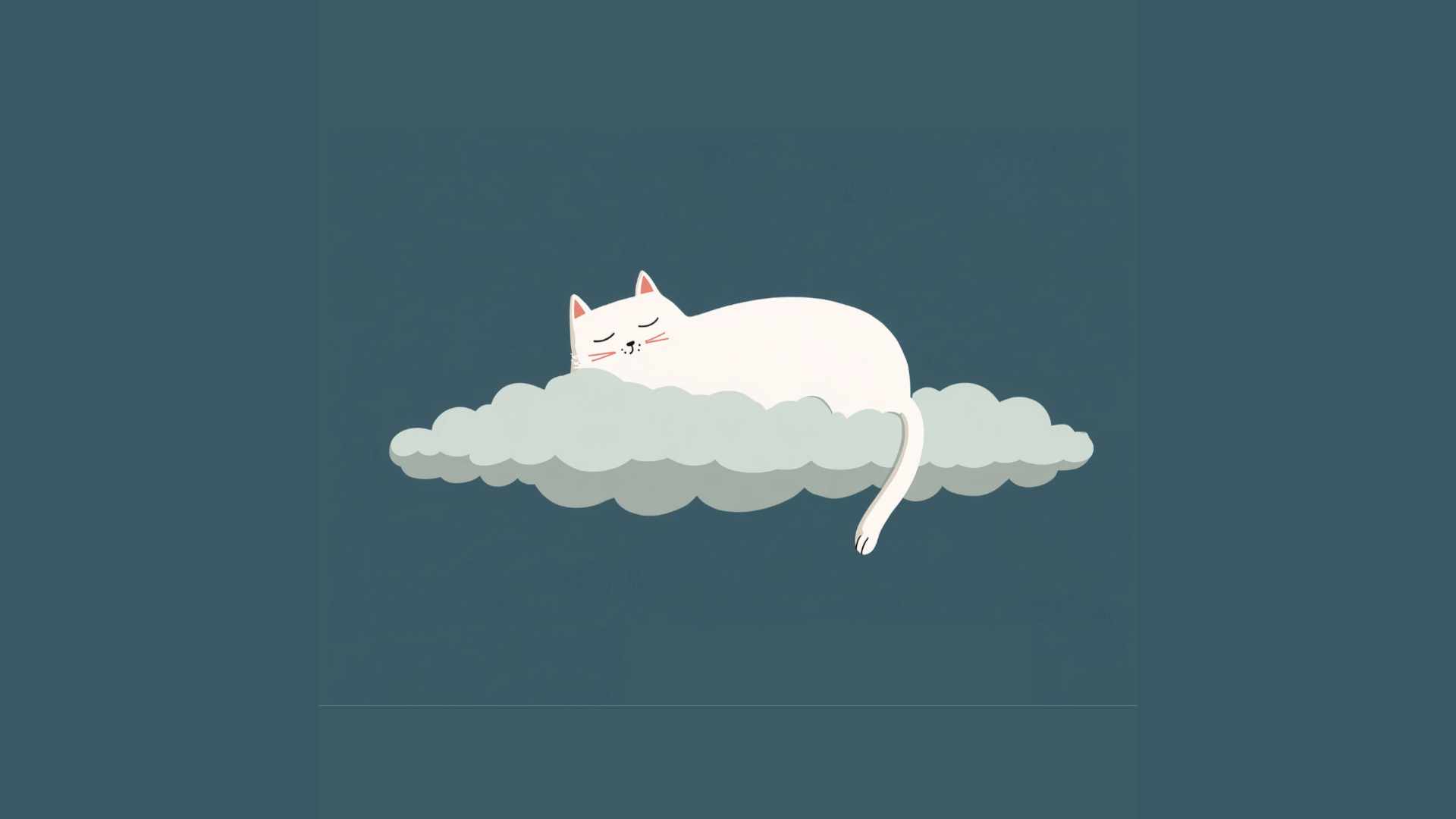 Sleeping cat on clouds